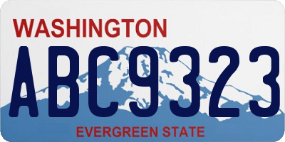 WA license plate ABC9323