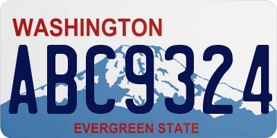 WA license plate ABC9324