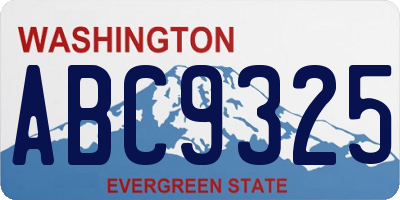 WA license plate ABC9325