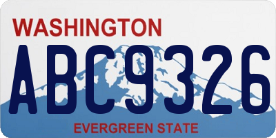 WA license plate ABC9326