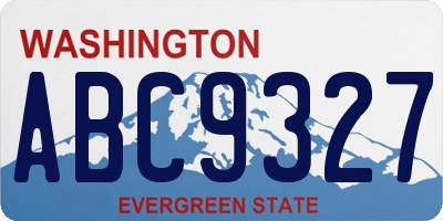 WA license plate ABC9327