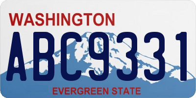 WA license plate ABC9331