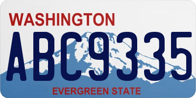 WA license plate ABC9335