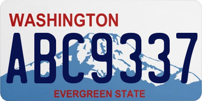 WA license plate ABC9337
