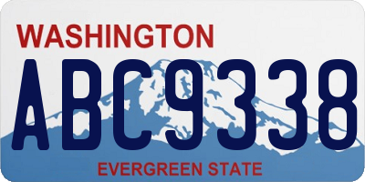 WA license plate ABC9338