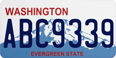 WA license plate ABC9339