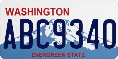 WA license plate ABC9340