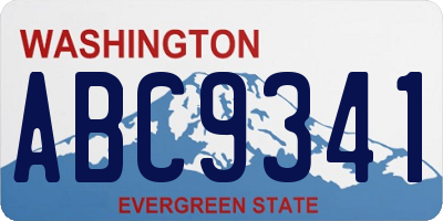 WA license plate ABC9341
