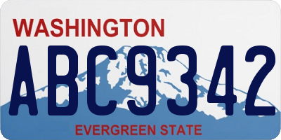 WA license plate ABC9342