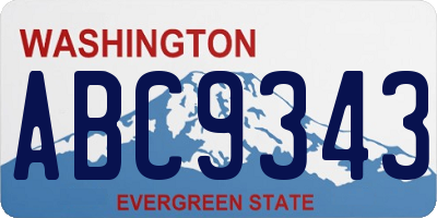 WA license plate ABC9343