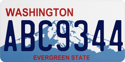 WA license plate ABC9344