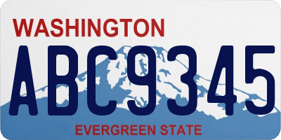 WA license plate ABC9345