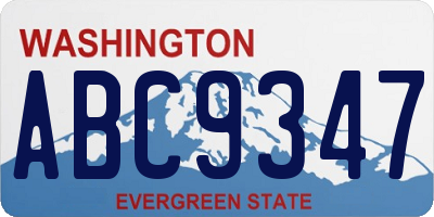 WA license plate ABC9347