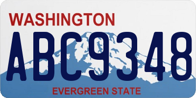 WA license plate ABC9348
