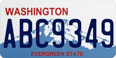 WA license plate ABC9349