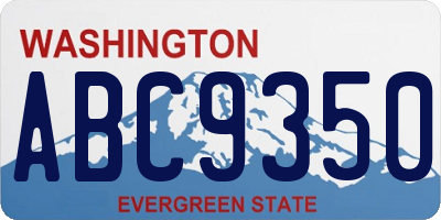 WA license plate ABC9350