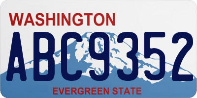WA license plate ABC9352