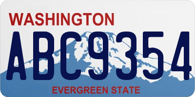 WA license plate ABC9354