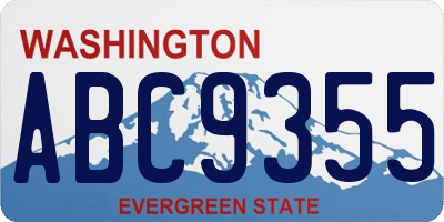 WA license plate ABC9355