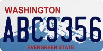 WA license plate ABC9356