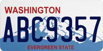 WA license plate ABC9357
