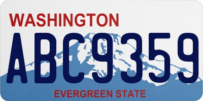 WA license plate ABC9359