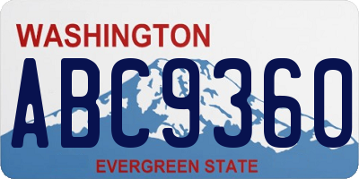 WA license plate ABC9360