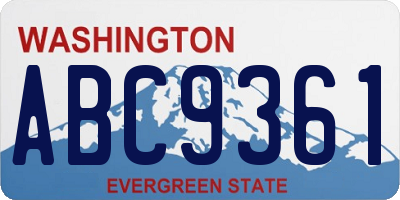 WA license plate ABC9361