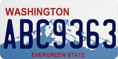 WA license plate ABC9363