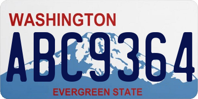WA license plate ABC9364