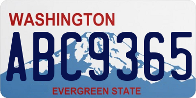 WA license plate ABC9365