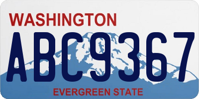 WA license plate ABC9367