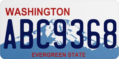 WA license plate ABC9368