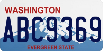 WA license plate ABC9369