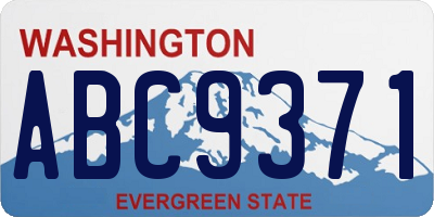 WA license plate ABC9371