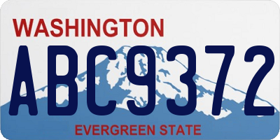 WA license plate ABC9372