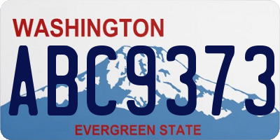 WA license plate ABC9373