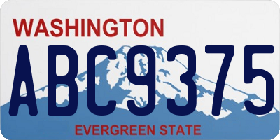 WA license plate ABC9375
