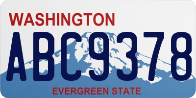 WA license plate ABC9378