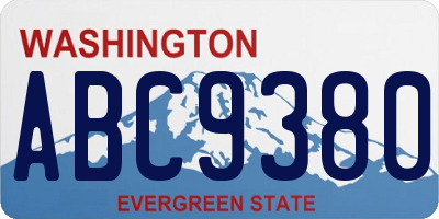WA license plate ABC9380