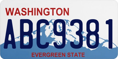 WA license plate ABC9381