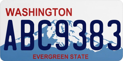 WA license plate ABC9383