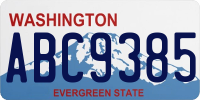 WA license plate ABC9385