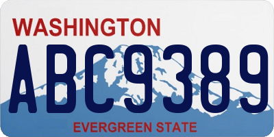WA license plate ABC9389
