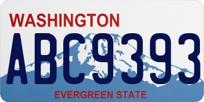 WA license plate ABC9393