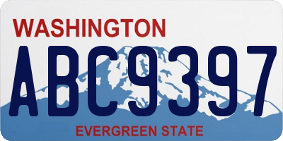 WA license plate ABC9397