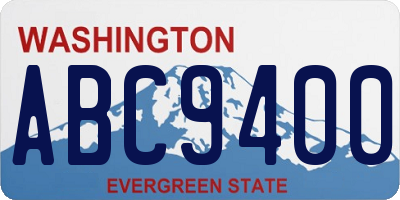 WA license plate ABC9400