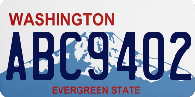 WA license plate ABC9402