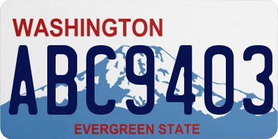 WA license plate ABC9403
