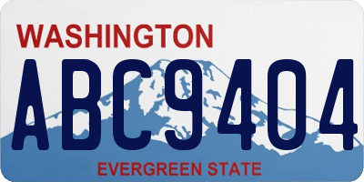 WA license plate ABC9404